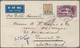 Indien: 1933-38, Five Unusual Covers Including 1.) 1933 P/s Air Envelope 8a. To Switzerland With Swi - 1854 Compagnie Des Indes