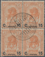 Italienisch-Somaliland: 1906, BENADIR Lion Head Provisional Issue 70 Stamps With 15c. On 2a. Brown-o - Somalie