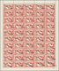 Delcampe - Jemen - Königreich: 1962/1970, MNH Holding Of Mainly Complete Sheets ("FREE YEMEN" Handstamps), Gold - Yemen