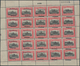 Paraguay: 1908/1909, Revaluation Overprints, Specialised Assortment Of Nine Complete Sheets Of 25 St - Paraguay
