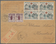 Delcampe - Frankreich: 1900/1960, Absolutely Awesome Collection Of Blocks Of Four On Entires Bearing 450 Envelo - Collections