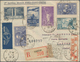 Delcampe - Frankreich: 1910/1939, Airmail, Lot Of Seven Covers/cards, Showing Flight Cachets, Airmail Frankings - Collections