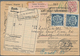 Lettland: 1921/1941, Small Lot Of Eight Better Covers And Cards Inclutig Tax, Parcel Card And Regist - Latvia