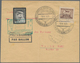 Polen: 1935/1936, BALLOON MAIL, Lot Of Five Entires (four Covers And One Upratd Stationery Cards), V - Briefe U. Dokumente