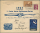 Schweiz - Ganzsachen: 1927/30 Ca. 44 Ganzsachen/Privatganzsachen Bundesfeierkarten Mit Diversen Flug - Postwaardestukken