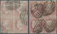 Spanien: 1852, Used Lot Of 20 Stamps Incl. Two Blocks Of Four And One Pair, Enclosed Is One Certific - Covers & Documents