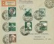 DR  Mi-Nr 541+546+554+565+571+573+580 /"Grüne Briefmarken"-Frankierung,   Echt Gelaufener Portogerecht-frankierter R-Bri - Covers & Documents