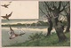 Vol De Canards Au-dessus Du Lac (Artiste Lithographe Mailick) (Recto-Verso) - Mailick, Alfred
