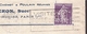 PERFORÉ S/enveloppe Semeuse B.B. Biberon Papeteries 40c Violet 1928 - Autres & Non Classés