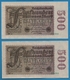 DEUTSCHES REICH 2x 500 Millionen Mark  	01.09.1923	# NF-4  034968+969    P# 110f - 500 Mio. Mark