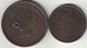 New Brunswick Collection Of 2 Coins 1843 All Listed & Different - Canada