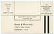 ADVERTISING : SHEED & WARD, FLEET STREET, LONDON - BUSINESS REPLY CARD (PUBLISHING) - Advertising