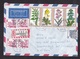 Germany: Registered Airmail Cover To Canada, 1979, 9 Stamps, Flowers, Castle, Label, Square Cancel (traces Of Use) - Lettres & Documents