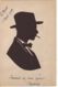 N°12710 - Silhouette - Homme Portant Un Chapeau Et Fumant - Silhouette - Scissor-type