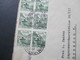 Schweiz 1949 Landschaften Nr. 501 (8) MeF 1x Senkr. 4er Streifen / 1x Senkr. 3er Streifen Einschreiben Zürich 22 Fraumün - Storia Postale