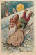 NEW YEAR ; Dwarf On Sled , Gold Coins , 1907 - Nouvel An