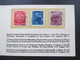 Delcampe - DDR / Rumänien 1951 Faltblatt / Sonderkarte In 4 Sprachen!  Weltjugendfestspiele Berlin 1951 Nr. 1264-1266 SST - Storia Postale