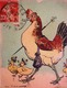 Cpa ILLUSTRATEUR VIMAR , POULE Humanisée ET SES POUSSINS , 1912 , DRESSED HEN AND CHICKS  A/s Old Pc - Dressed Animals