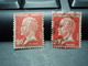 2 Timbres PASTEUR  90 C  Nuance De Rouge - 1922-26 Pasteur