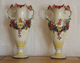 Paire De VASES Anciens En Barbotine Décorés De Fleurs - Andere & Zonder Classificatie