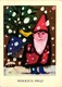 Santa Claus With A Yellow Bird, Christmas, Postcard 70's Or 80's - Santa Claus