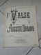 1er Valse, à Son Ami Théodore Ritter -(Musique Auguste Durand)- Partition (Piano) - Keyboard Instruments