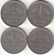 Germany Collection Of 4x 1 Mark Coins 1954-1957 All Listed & Different - 1 Mark