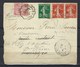 Lettre De Monaco Affranchissement Mixte ( Lettre Réexpédiée De Monaco, RARE ) - Poststempel