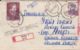 GEORGE ENESCU-COMPOSER, SAILOR, STAMPS ON REGISTERED COVER, 1957, ROMANIA - Storia Postale