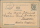 Delcampe - Hongkong - Ganzsachen: 1891/1903, Used Stationery Cards QV (9): 1 C. Green Late Use Of B62 To Macau - Postwaardestukken