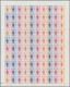 Neukaledonien: 1973. Lot Of 3 Color Proof Sheets Of 100 For The Definitive Issue "Tchamba Mask". Pri - Ungebraucht
