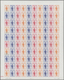 Neukaledonien: 1973. Lot Of 3 Color Proof Sheets Of 100 For The Definitive Issue "Tchamba Mask". Pri - Ongebruikt