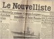 Le NOUVELLISTE Du 17 Avril 1937 - Georges Leygues - Nuvolari- Sabotage Sur La Ligne Lyon La Balme -2 Scans - Autres & Non Classés