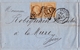 Lettre 1870 Grenoble Isère La Mure Paire Napoléon III Lauré 10 Centimes Pont Ollion Nicolet Fer Fonte Acier Métaux - 1863-1870 Napoleon III Gelauwerd