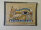 KA403.22  PAPYRUS ÉGYPTIEN - Peinture De Qualité, Collée Sur Du Carton Noir 15X20cm  Horus And Cobra - Art Africain