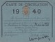 OCCUPATION ALLEMANDE A PARIS  LAISSER PASSEZ POUR UN MÉDECIN 1940 SIGNATURE DU PREFET DE POLICE - Documents Historiques