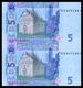 UKRAINE 5 HRYVEN 2015 Sign. GONTAREVA UNCUT SHEET / BLOCK OF 2 Pick 118e Unc - Ukraine