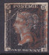 Grande Bretagne Victoria Filigrane Petite Couronne Black Penny 1p Noir N°1 Oblitéré Cote 325,00 - Used Stamps
