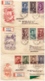 MG215) CECOSLOVACCHIA 1957 Lotto Di 6 FDC Raccomandate Viaggiate  Komensky -Enginering School-Musicians - Storia Postale