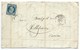 N° 14 BLEU NAPOLEON SUR LETTRE / MONTAUBAN POUR VILLEFRANCHE / 17 AVRIL 1857 - 1849-1876: Période Classique