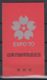 Japan 1970 Expo Mi#1070-1072 Booklet Carnet - Neufs