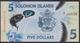 Solomon Islands 5 Dollar 2019 Pnew UNC - Isola Salomon