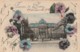 JA 4 - (75) " PENSEES DE PARIS "   - PALAIS DE JUSTICE - CARTE FANTAISIE COLORISEE AVEC FLEURS - 2 SCANS - Autres Monuments, édifices