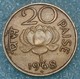 India 20 Paise, 1968 Mintmark "♦" - Bombay 4353 - Inde