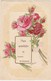 Cpa COURT ST ETIENNE COURT SAINT ETIENNE Belgique Gaufrée Fleur Rose Fantaisie 2 Scans Postcard Carte Postale Ancienne - Autres & Non Classés