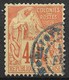 COLONIES GENERALES : ALPHEE DUBOIS 40c ORANGE N° 57 OBLITERE CACHET BLEU MAYOTTE - Alphee Dubois