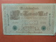 Reichsbanknote 1000 MARK 1910 CACHET VERT ALPHABET "G" (B.4) - 1000 Mark