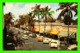 PALM BEACH, FL - WORTH AVENUE ANIMATED WITH A LOT OF OLD CARS - D & M POST CARDS - - Palm Beach