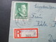 DR 1943 Generalgouvernement Einschreiben Gestempelter R-Zettel Lemberg 1 365 Und Handschriftlich G Aus Ukraine!! - Ocupación 1938 – 45