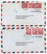 Germany, West 1956 2 Airmail Covers Dortmund & Nürnberg To U.S., Scott 710 X 3 Heuss - Covers & Documents